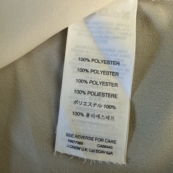 J. Crew Cream Long Sleeve Blouse Top Shirt with Black Trim Size 4 - Picture 7 of 7